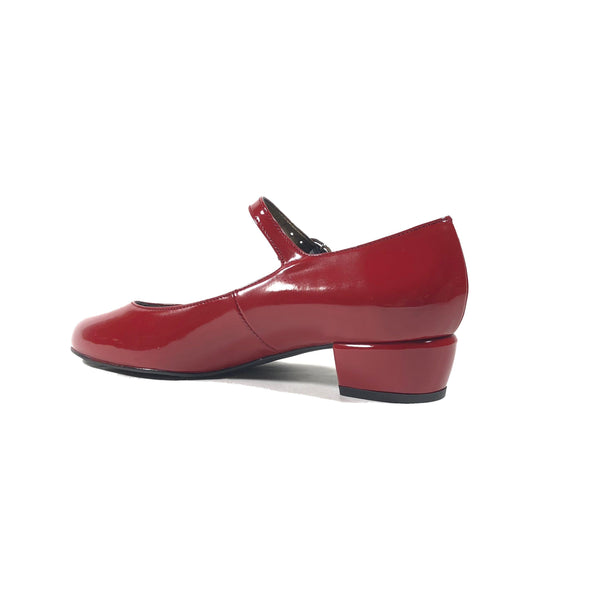 'Gracie' Mary-Jane patent crimson vegan leather Low-Heels by Zette Sho ...
