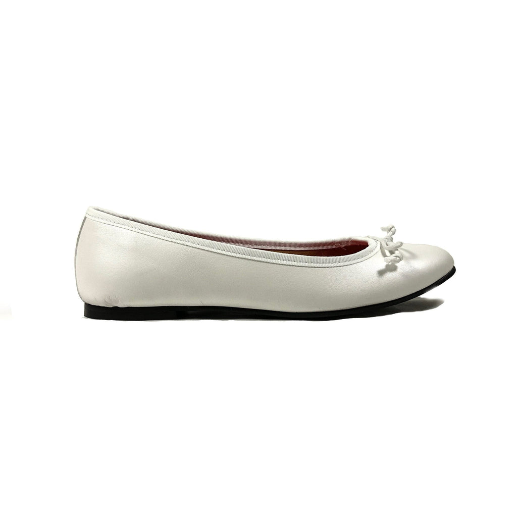 leather white flats