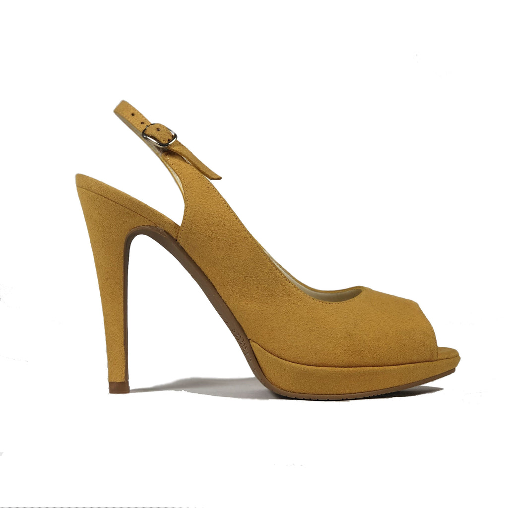 mustard slingback shoes