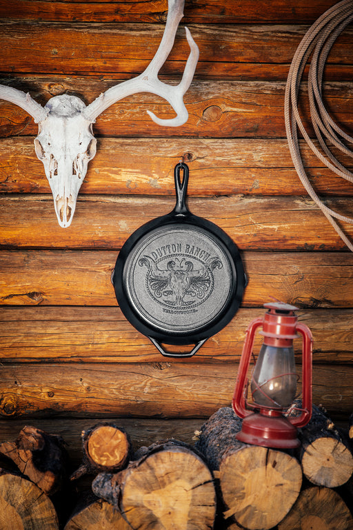 Lodge Yellowstone 17 Inch Seasoned Cast Iron Bull Dual Handle Skillet 