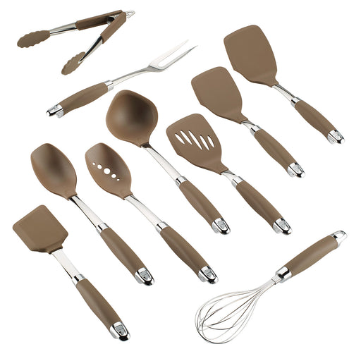 Rachael Ray Tools and Gadgets Lazy Crush & Chop, Flexi Turner, and Scraping Spoon Set, Gray