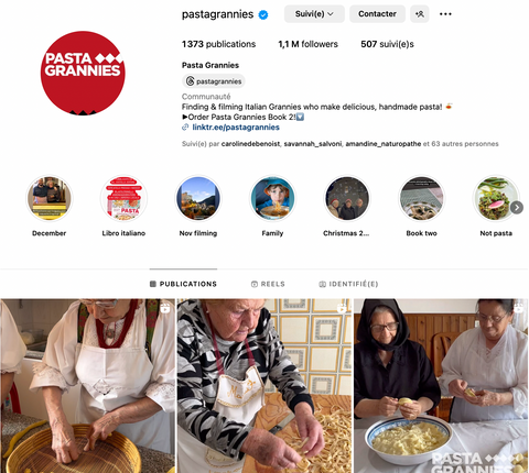 compte instagram @pastagrannies