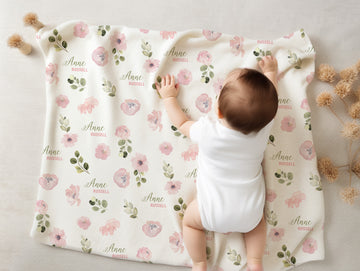 Abigail Floral Baby Deluxe Blanket