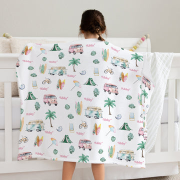 Beach Bum Toddler Sherpa Blanket (Boy and Girl Options)