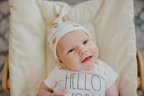 personalized knotted hat for baby