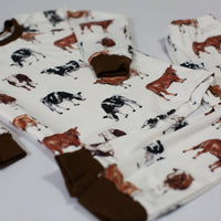 Cow Print Pajamas  - Short or Long Sleeve (3 months to kids 14)