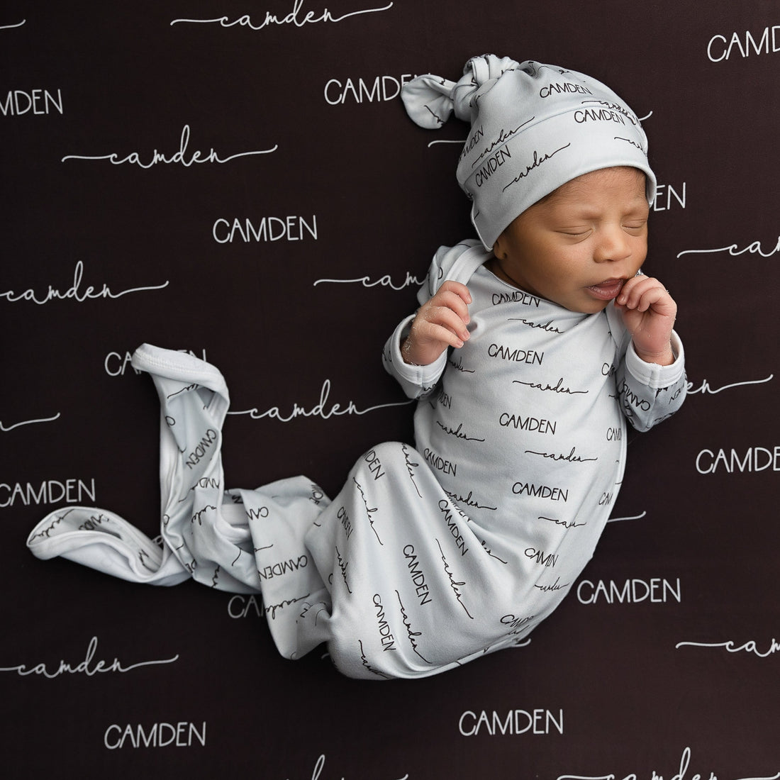 Camden Oatmeal Knotted Baby Gown