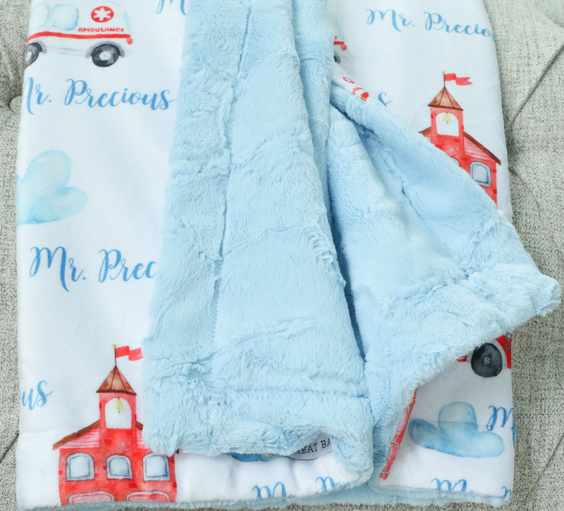 Frankie the Fireman Baby Deluxe Blanket