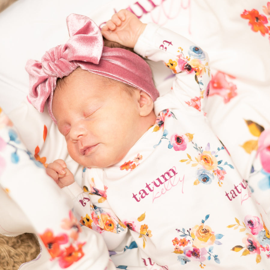 Maeve Floral Knotted Baby Gown