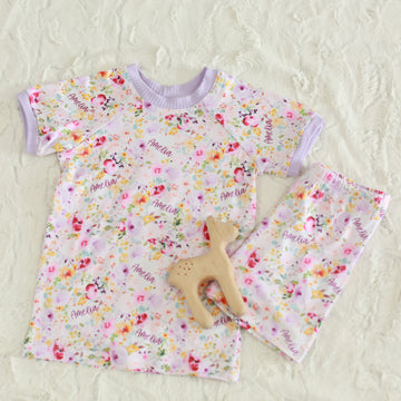 Amelia's Pink Floral Pajamas - Short or Long Sleeve (3 months to kids 14)