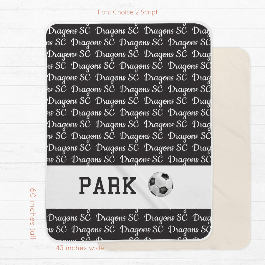 Soccer Team Blanket - multiple colors