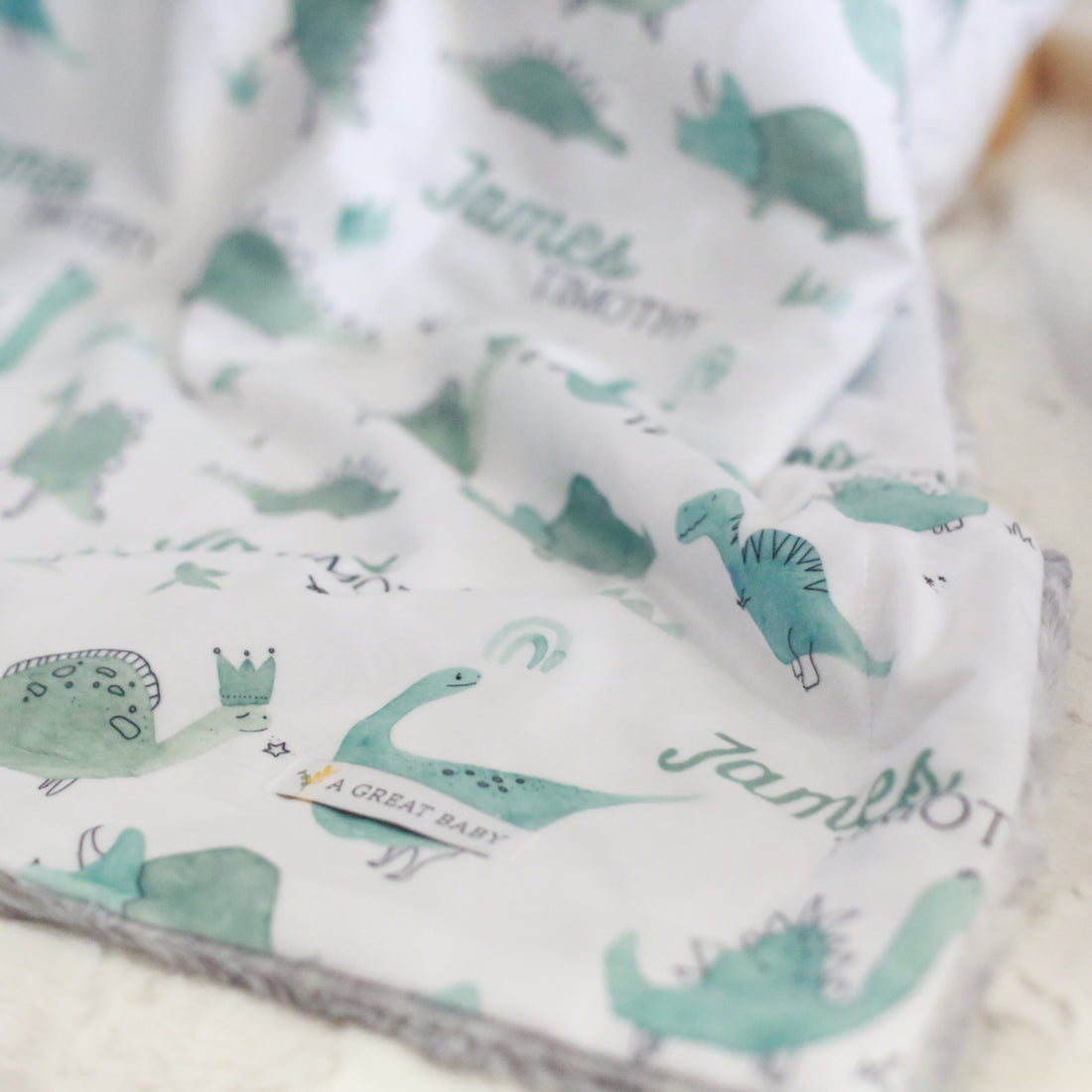 Dino Baby Deluxe Blanket - Boy