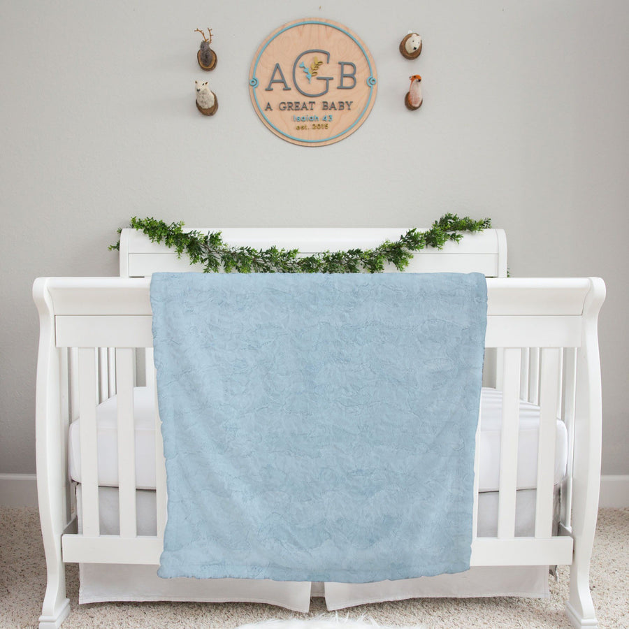 Blue Pastel Anchors Baby Deluxe Blanket