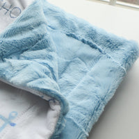 Blue Pastel Anchors Baby Deluxe Blanket