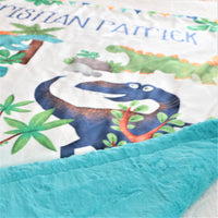personalized dinosaur big blanket