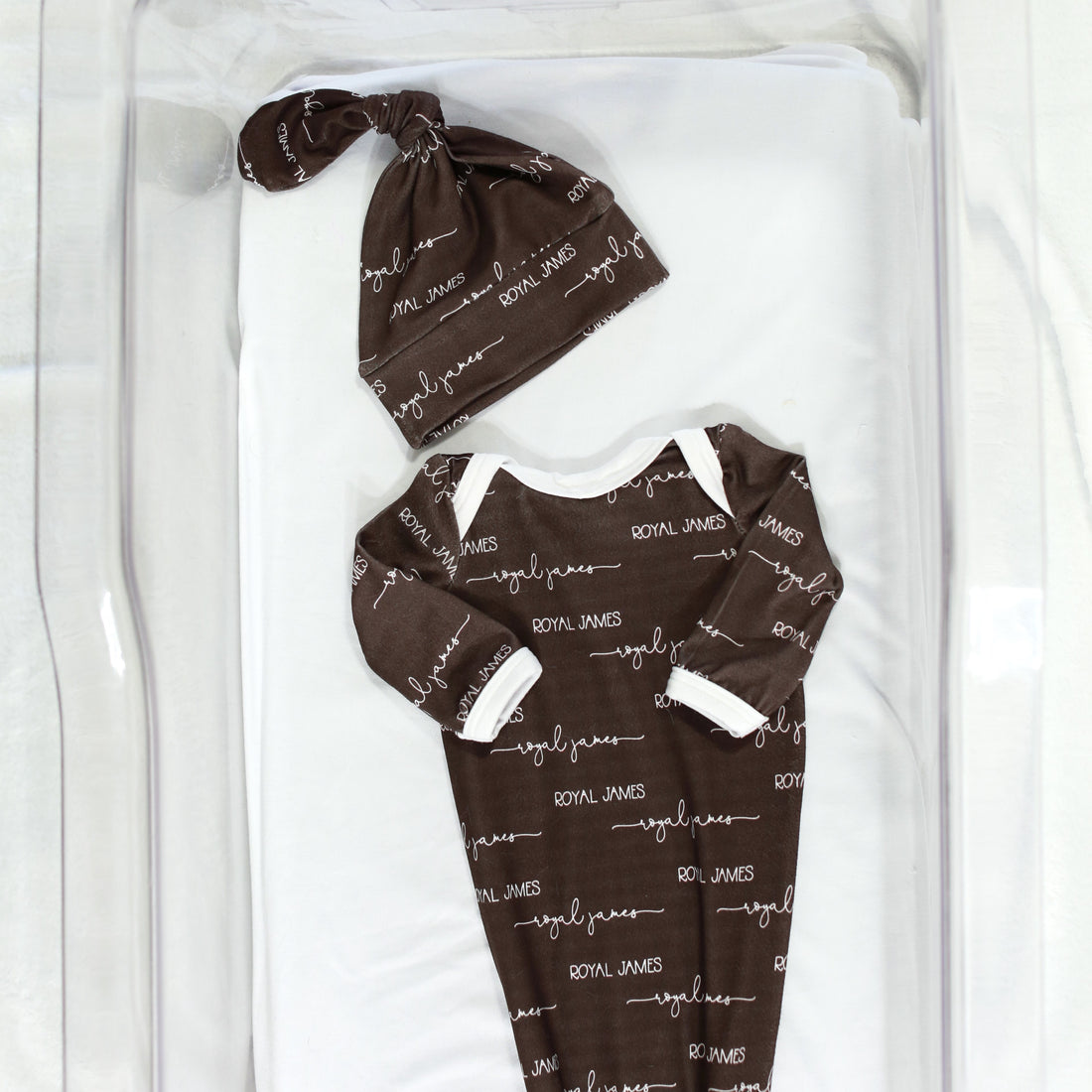 Camden Knotted Baby Gown Chocolate Brown