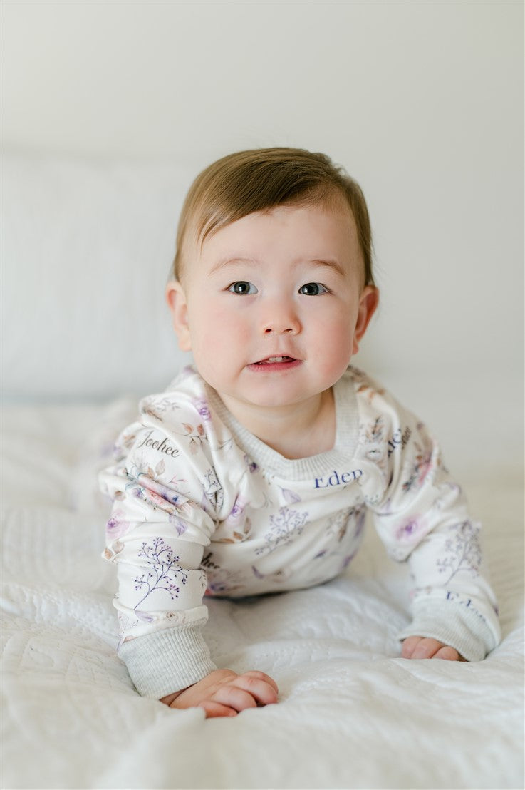 Crystal Jean Lavender Pajamas - Short or Long Sleeve (3 months to kids 14)