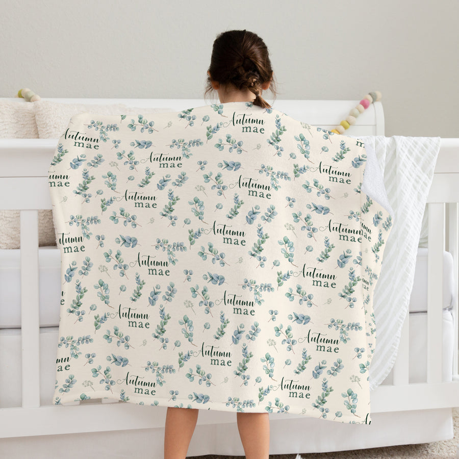 Eucalyptus Toddler Sherpa Blanket