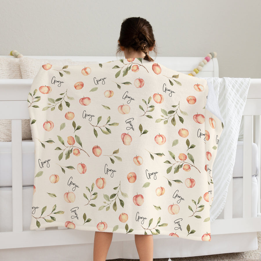 Georgia Peach Toddler Sherpa Blanket