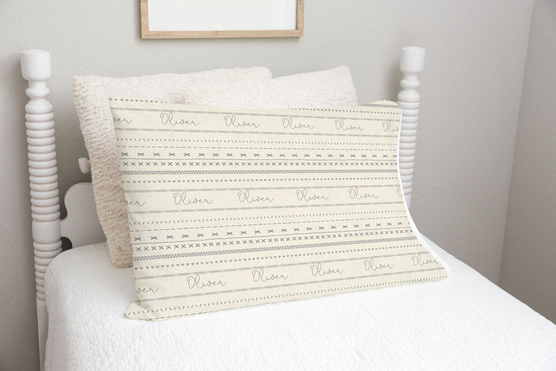 Gray Mudcloth Pillowcase