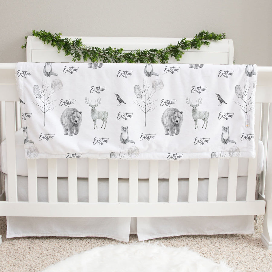 Gray Wildlife Baby Deluxe Blanket