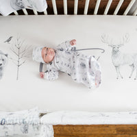 Gray Wildlife Crib Sheet