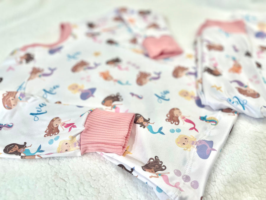 Magic Mermaid Pajamas - Short or Long Sleeve (3 months to kids 14)