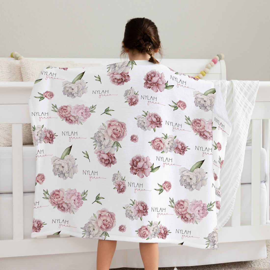 Jessica Floral Toddler Sherpa Blanket