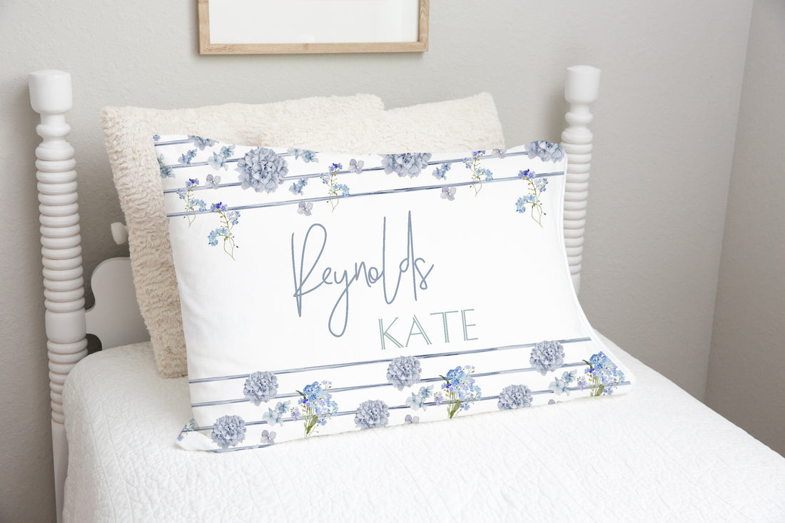 Mary's Blue Floral Pillowcase