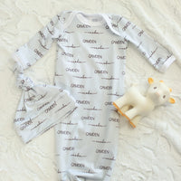 Camden Oatmeal Knotted Baby Gown