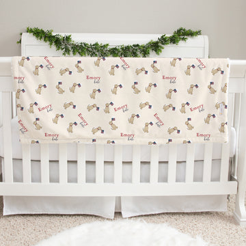 Patriotic Puppy Baby Deluxe Blanket