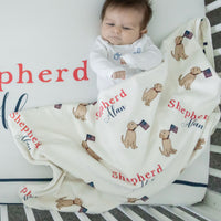 Patriotic Puppy Stroller Blanket