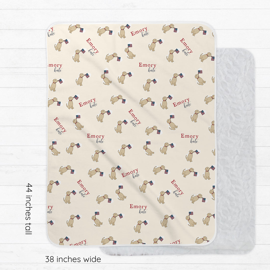 Patriotic Puppy Toddler Sherpa Blanket