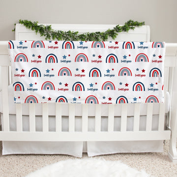 Patriotic Rainbows Baby Deluxe Blanket