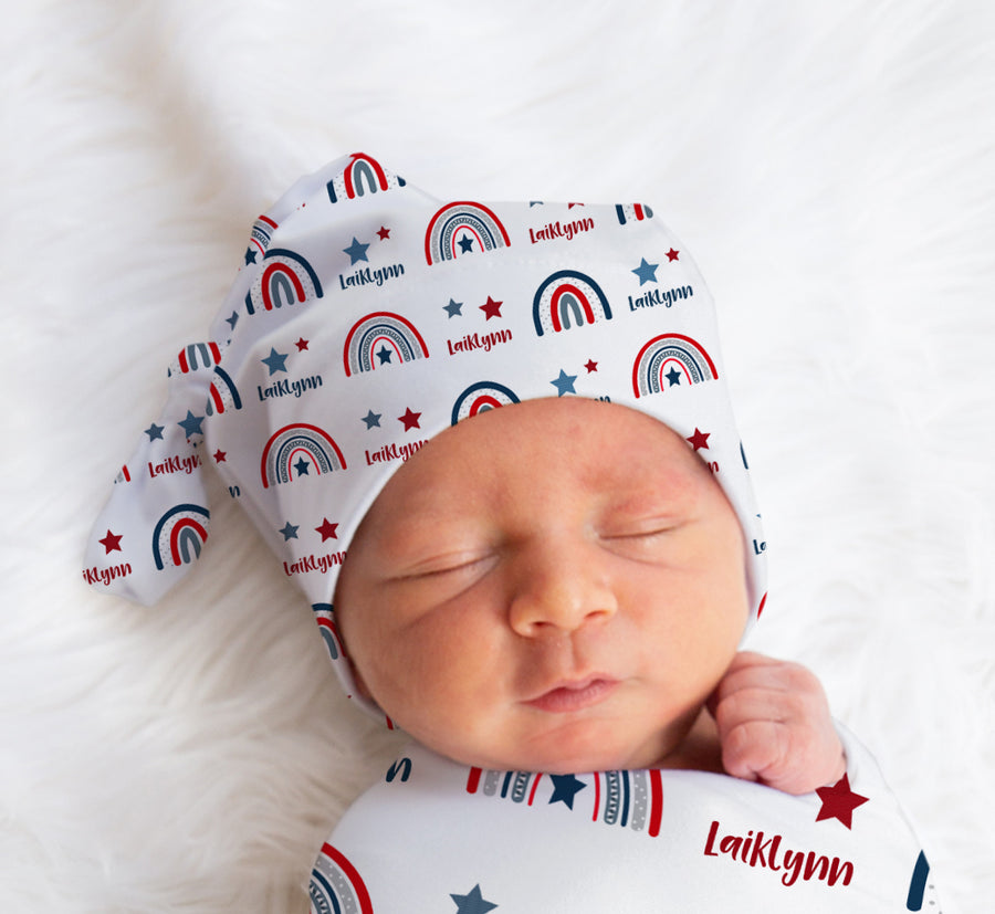 Patriotic Rainbows Knotted Baby Gown