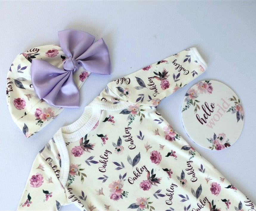 Plum Perfect Knotted Baby Gown