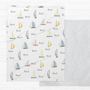 Sailboats Minky Deluxe Throw