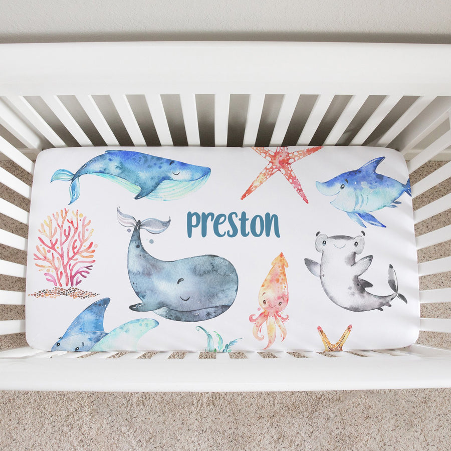 Sea Creatures Crib Sheet