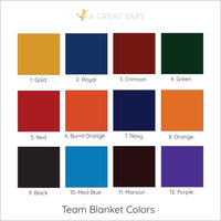 Baseball Team Blanket - multiple colors