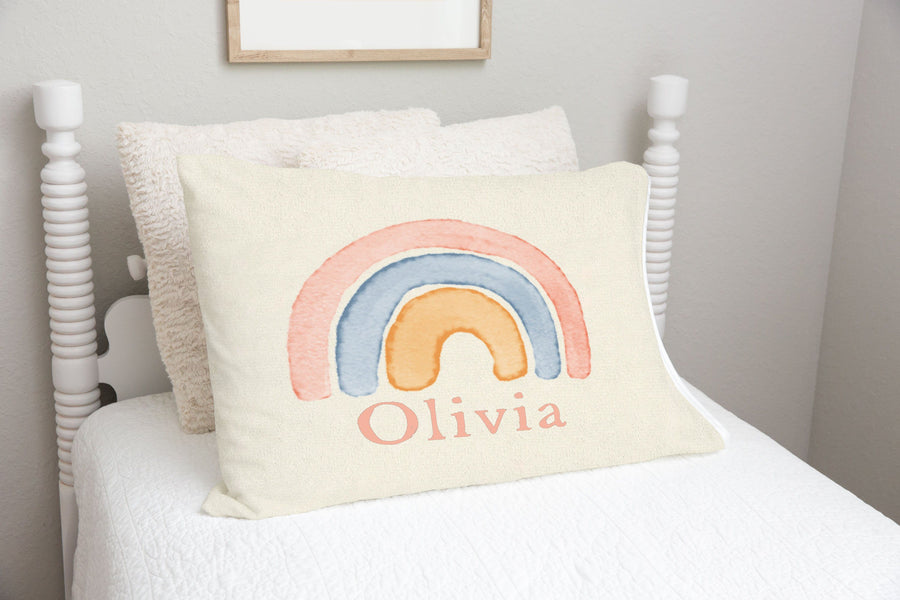 Rainbow Neutral Pillowcase (boy and girl options available)