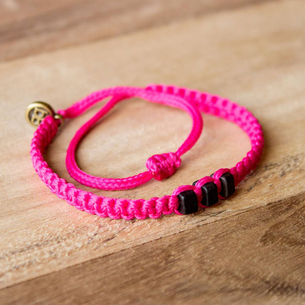 Black Chasqui Strawberry Pink Bracelet That Help Children - beyondBeanie