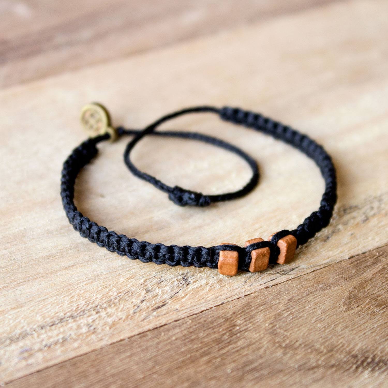 Brown Chasqui Carbon Black Bracelet That Helps Children - beyondBeanie