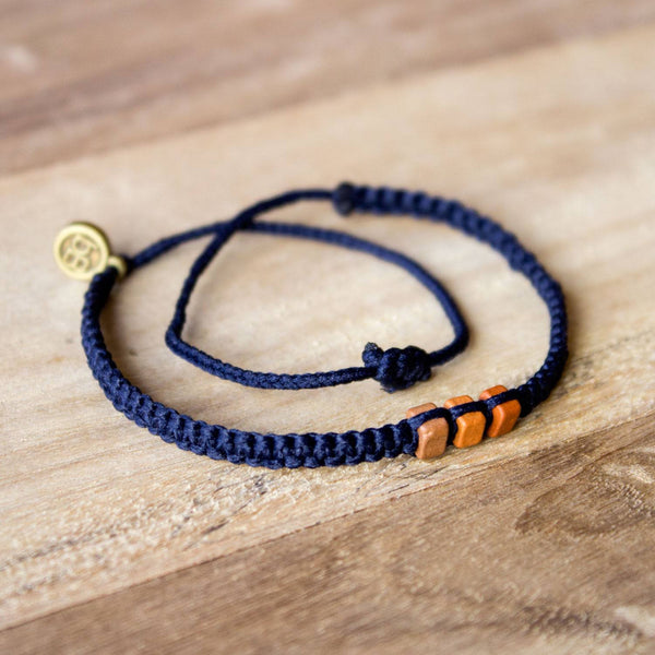 Brown Chasqui Dark Blue Bracelet That Helps Children - beyondBeanie