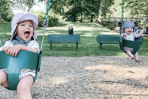 Willa and Linc swinging