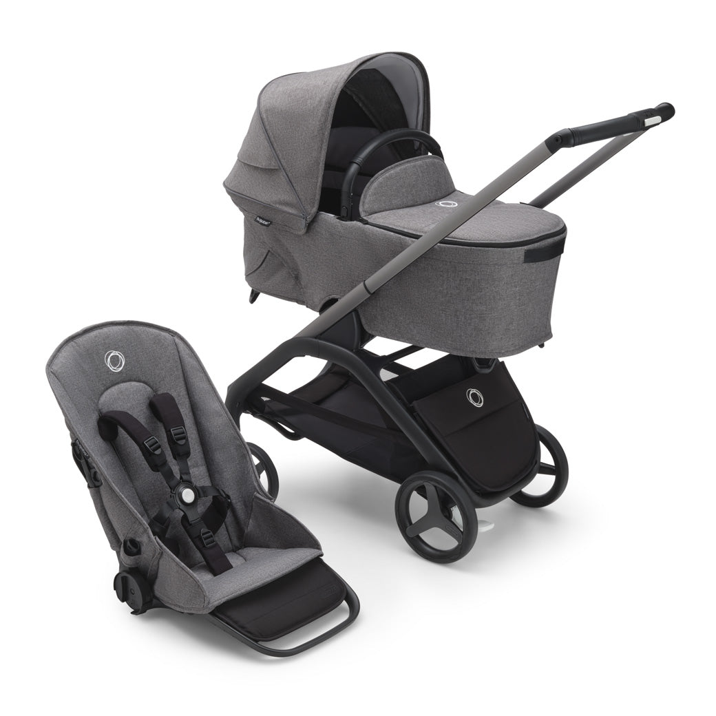 Bugaboo Dragonfly Stroller with Bassinet in -- Color_Grey Melange