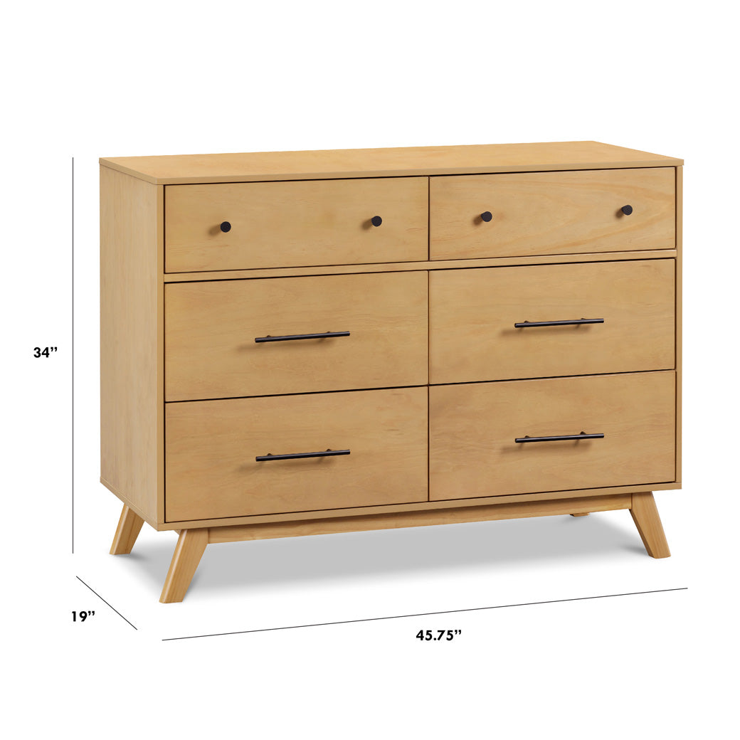 Dimensions of DaVinci Otto 6-Drawer Dresser in -- Color_Honey