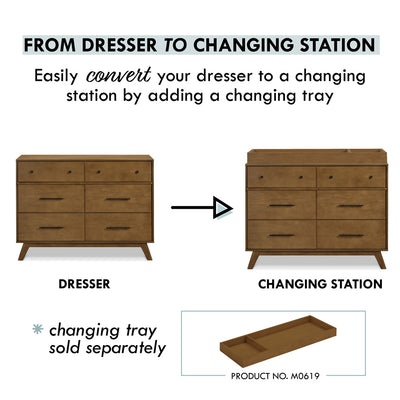 Conversion of DaVinci Otto 6-Drawer Dresser in -- Color_Walnut