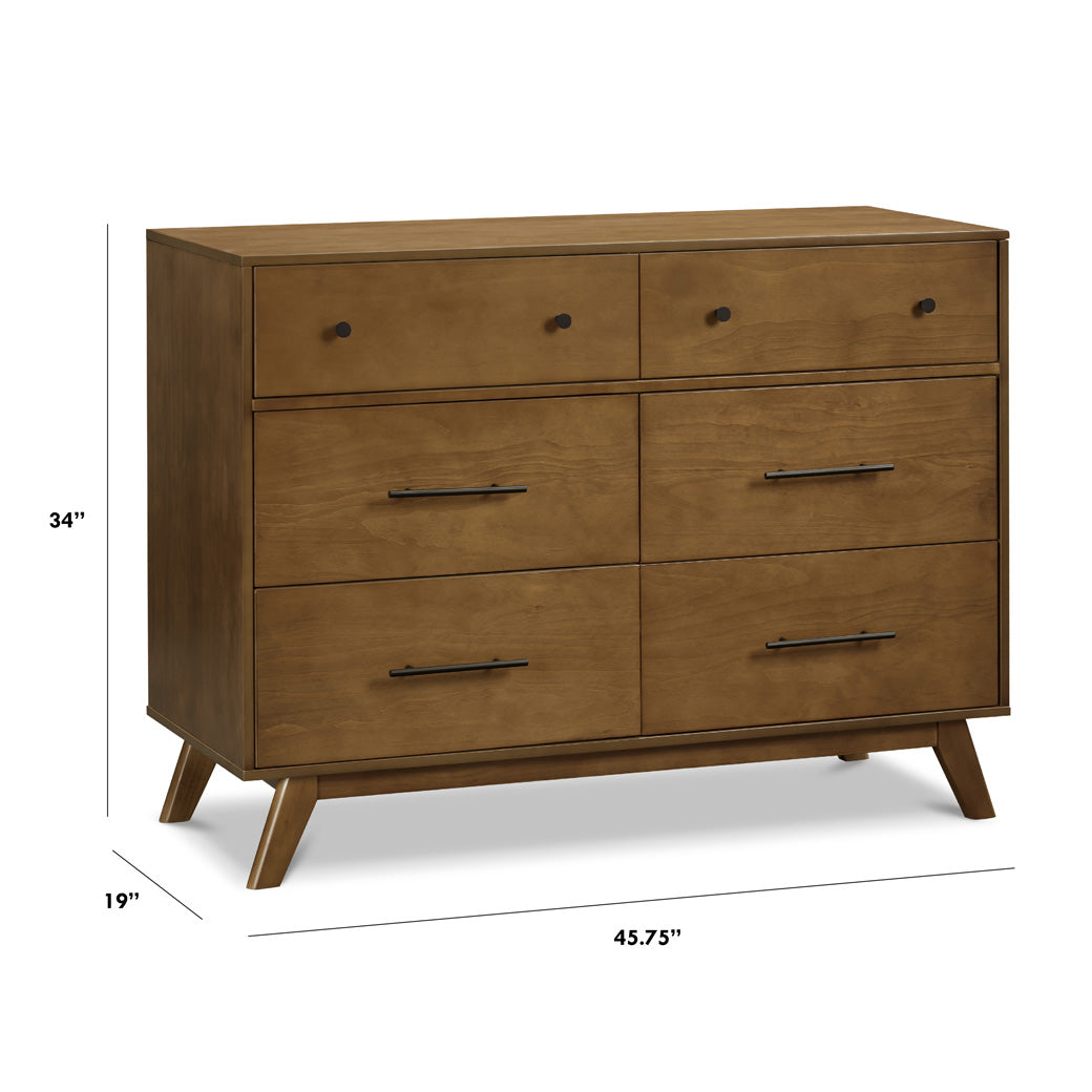 Dimensions of DaVinci Otto 6-Drawer Dresser in -- Color_Walnut