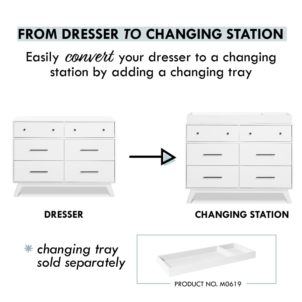 Conversion of the DaVinci Otto 6-Drawer Dresser in -- Color_White