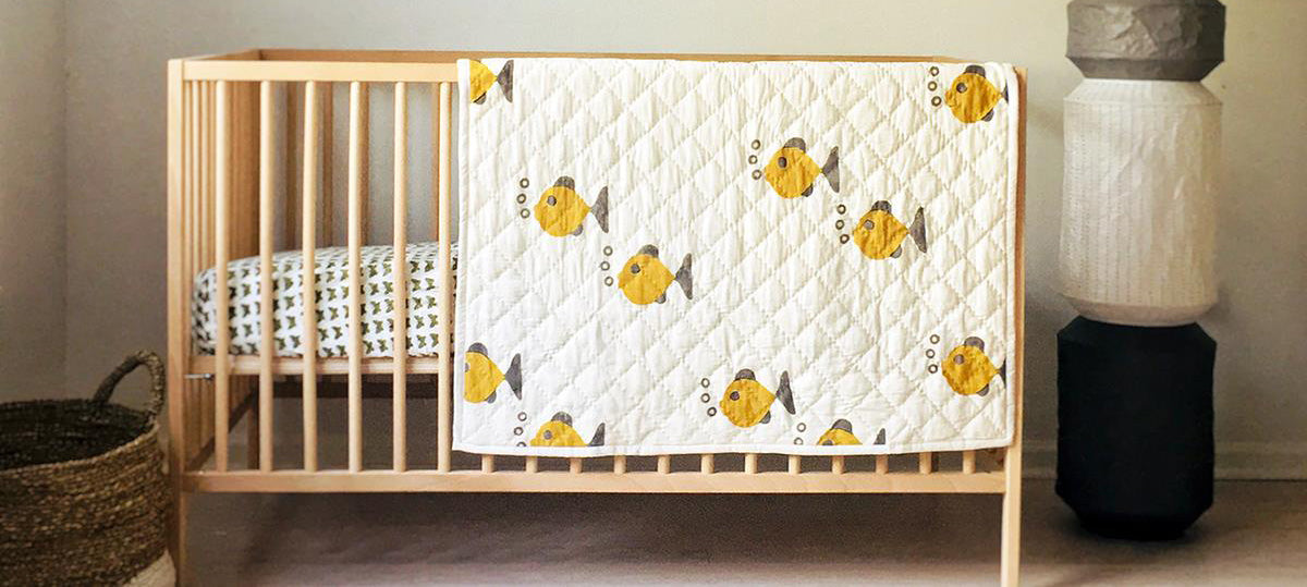 Srushti Organics Blankets on Crib